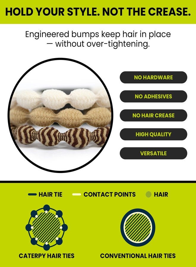 Caterpy Ultimate Elastic Scrunchies Hair Ties – Non-Crease Hair Scrunchies for All Hair Types, Doubles as Bracelet Accessory, Comfortable Hold, 3-Pack Scrunchies for Women & Men - Blonde - Image 2
